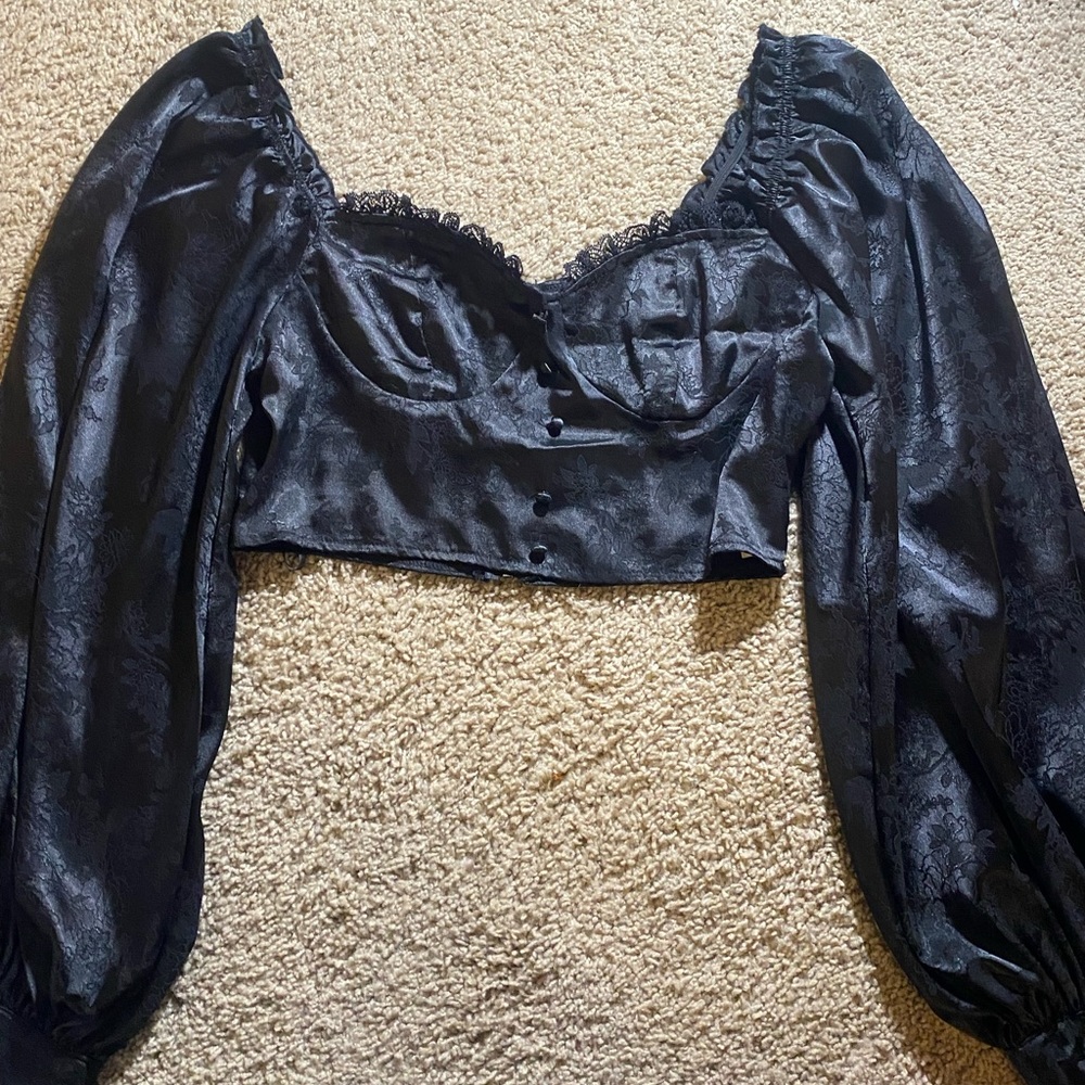 Gothic black cropped top